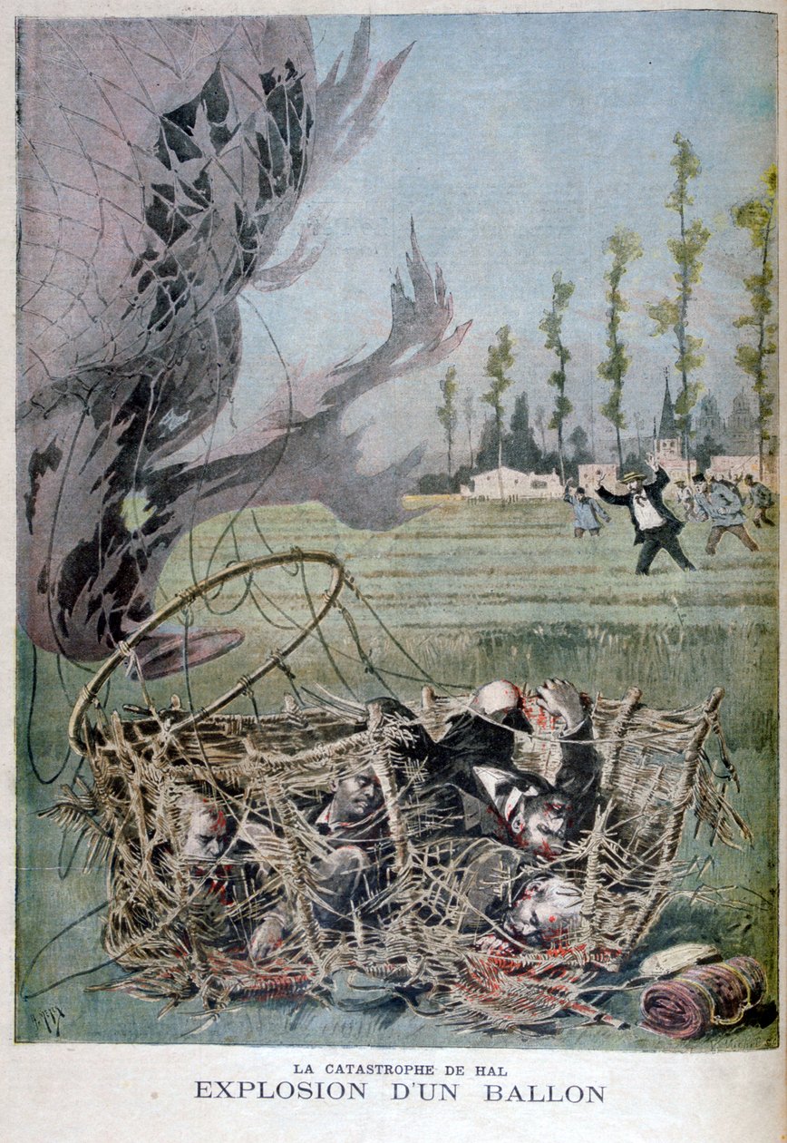 Výbuch balónu v Hal, Belgie, 1895. od Henri Meyer