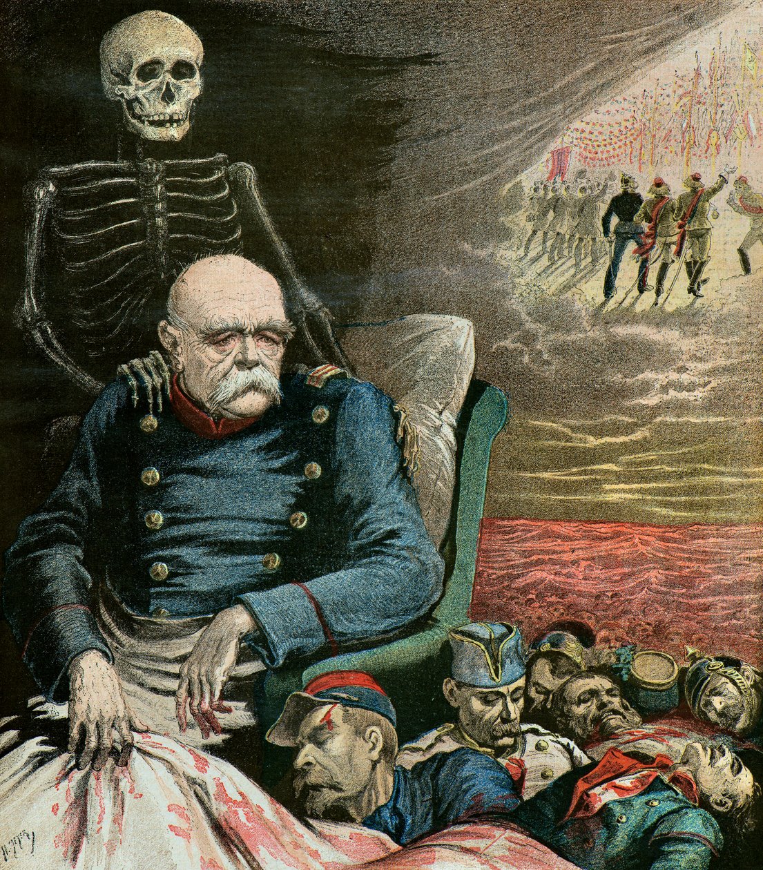 Karikaturní portrét Otto von Bismarcka od Henri Meyer