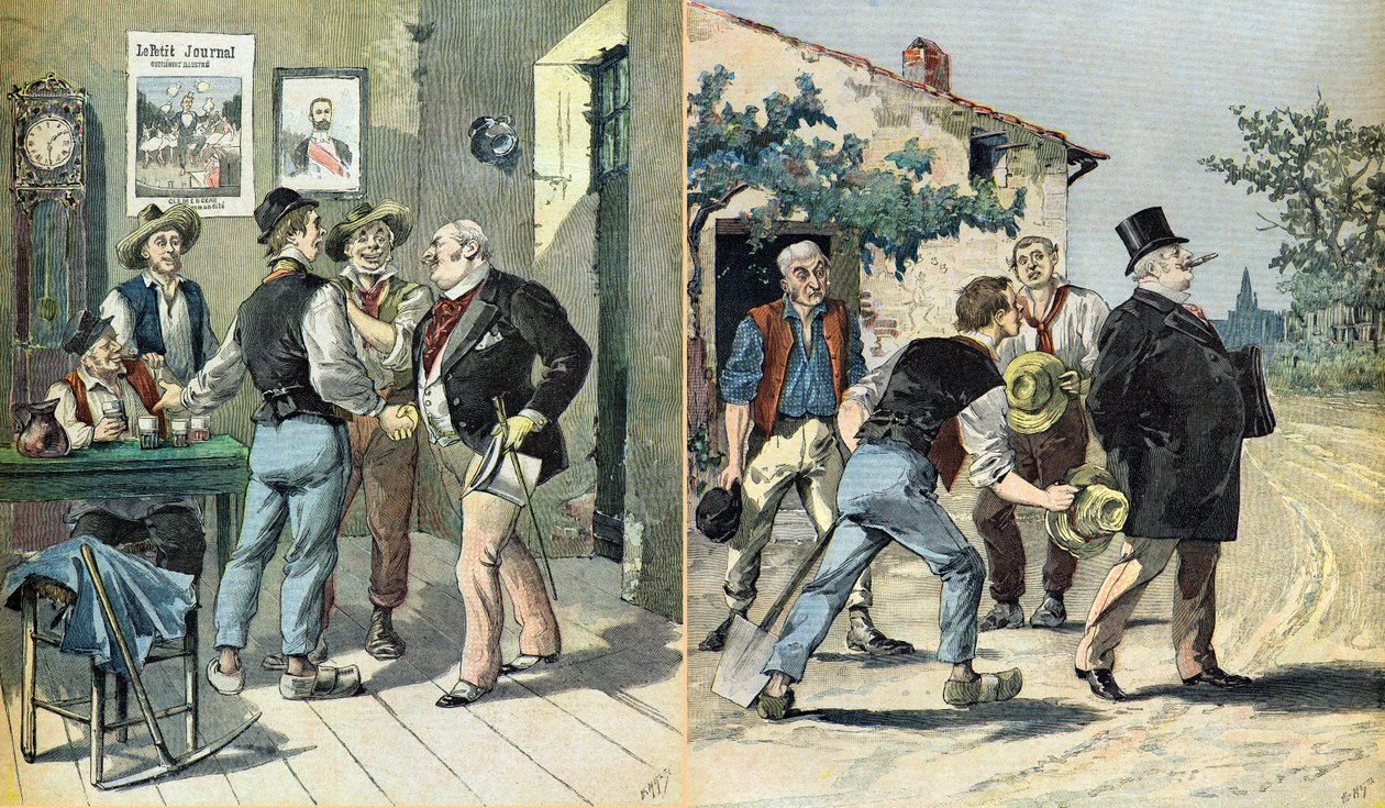 Karikatura o volbách od Henri Meyer