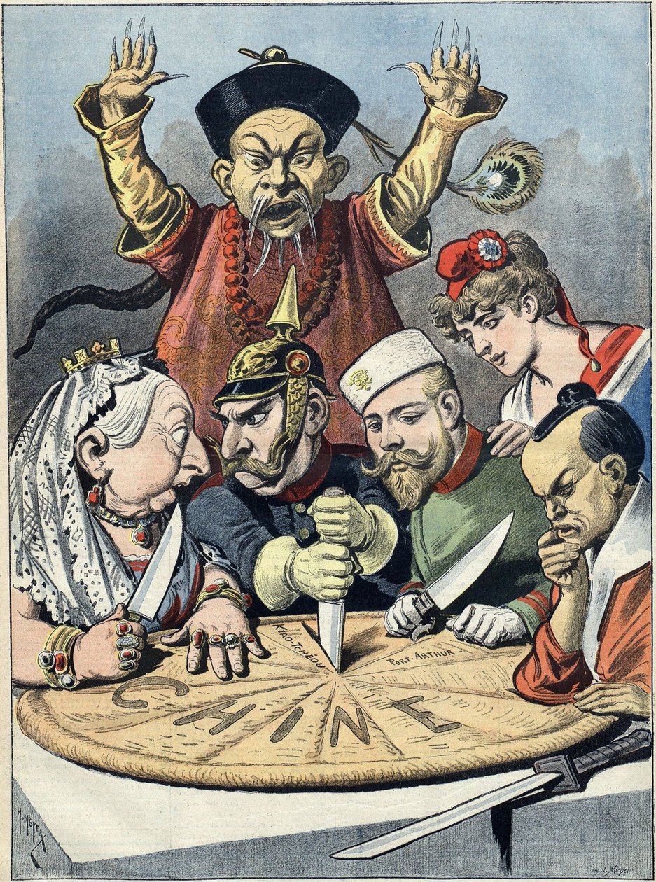 Čína - dort králů a... císařů Karikatura, 1898 od Henri Meyer