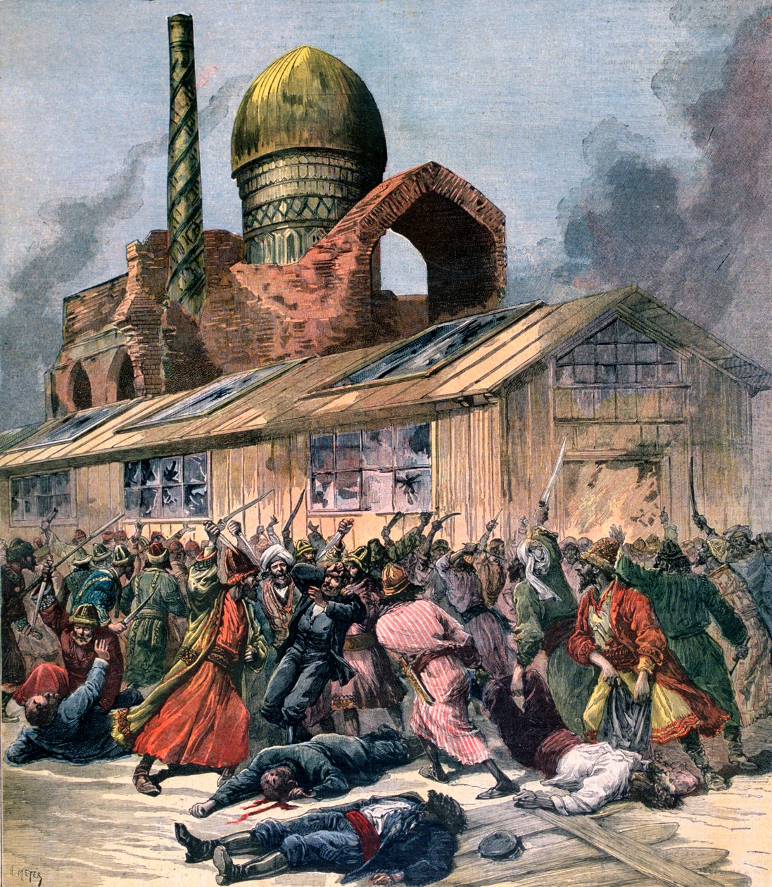 Cholera v Rusku, potíže v Astrachani, 1892 od Henri Meyer