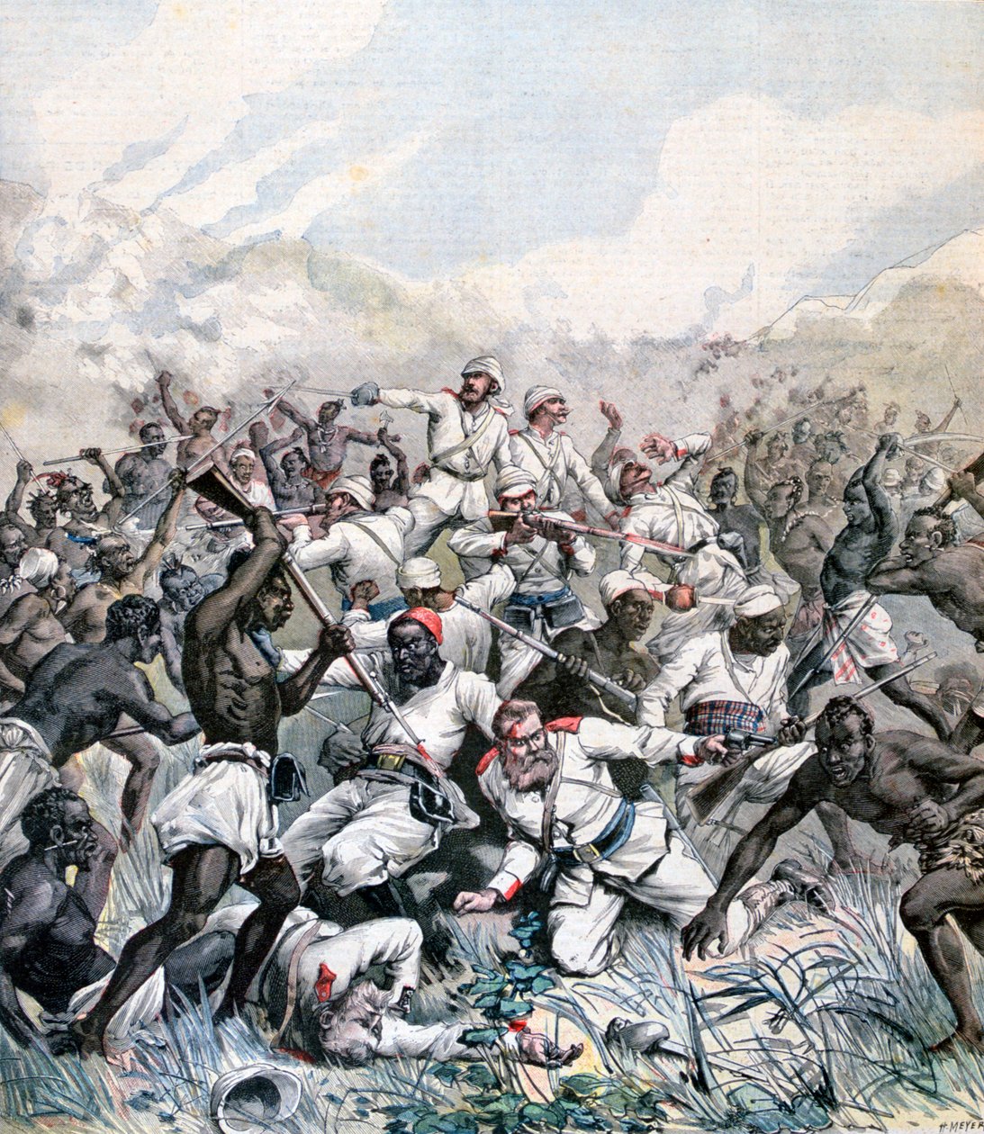 Zničení německé expedice v Africe, 1891 od Henri Meyer