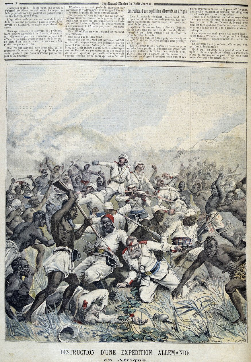 Zničení německé expedice do Afriky - v „“Le Petit Journal““ z 3.10.1891 od Henri Meyer
