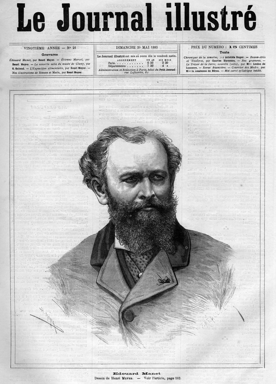 Edouard Manet (1832-1883), francouzský malíř - Titulní strana "The Illustrous Journal" z roku 1883 - kresba Henri Meyer (1844-1899) od Henri Meyer