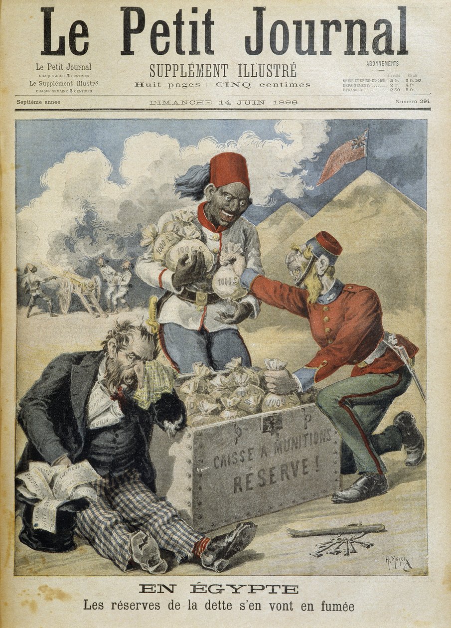 Egypt: dluhové rezervy v kouři - v „“Le Petite Journal““ ze 14. června 1896 od Henri Meyer