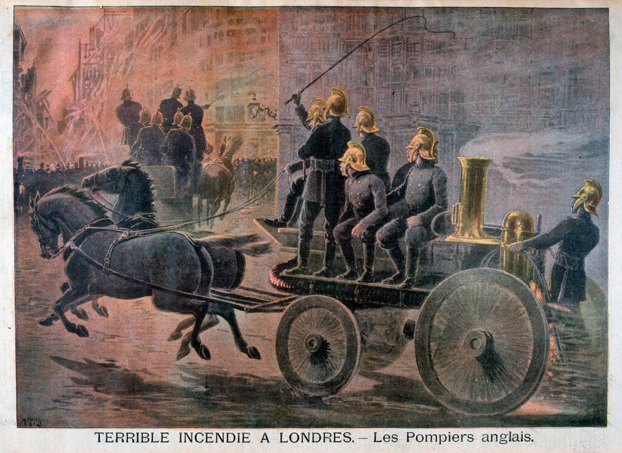 Angličtí hasiči jedou na pohotovost, 1897 od Henri Meyer