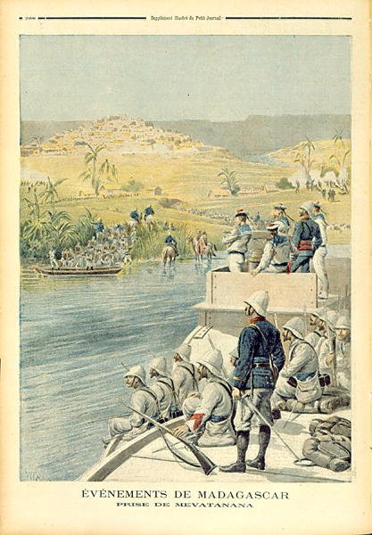 Události na Madagaskaru: Zajetí Mevatanany, ilustrace z Le Petit Journal, 30. června 1895 od Henri Meyer