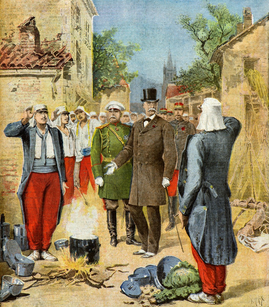 Felix Faure na velkých manévrech v roce 1895 (Ilustrace) od Henri Meyer