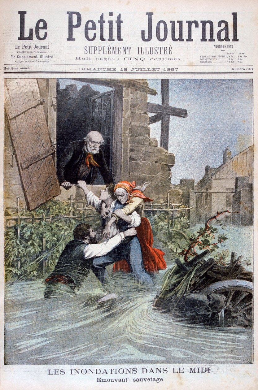 Povodně v Midi, jižní Francie, 1897 od Henri Meyer