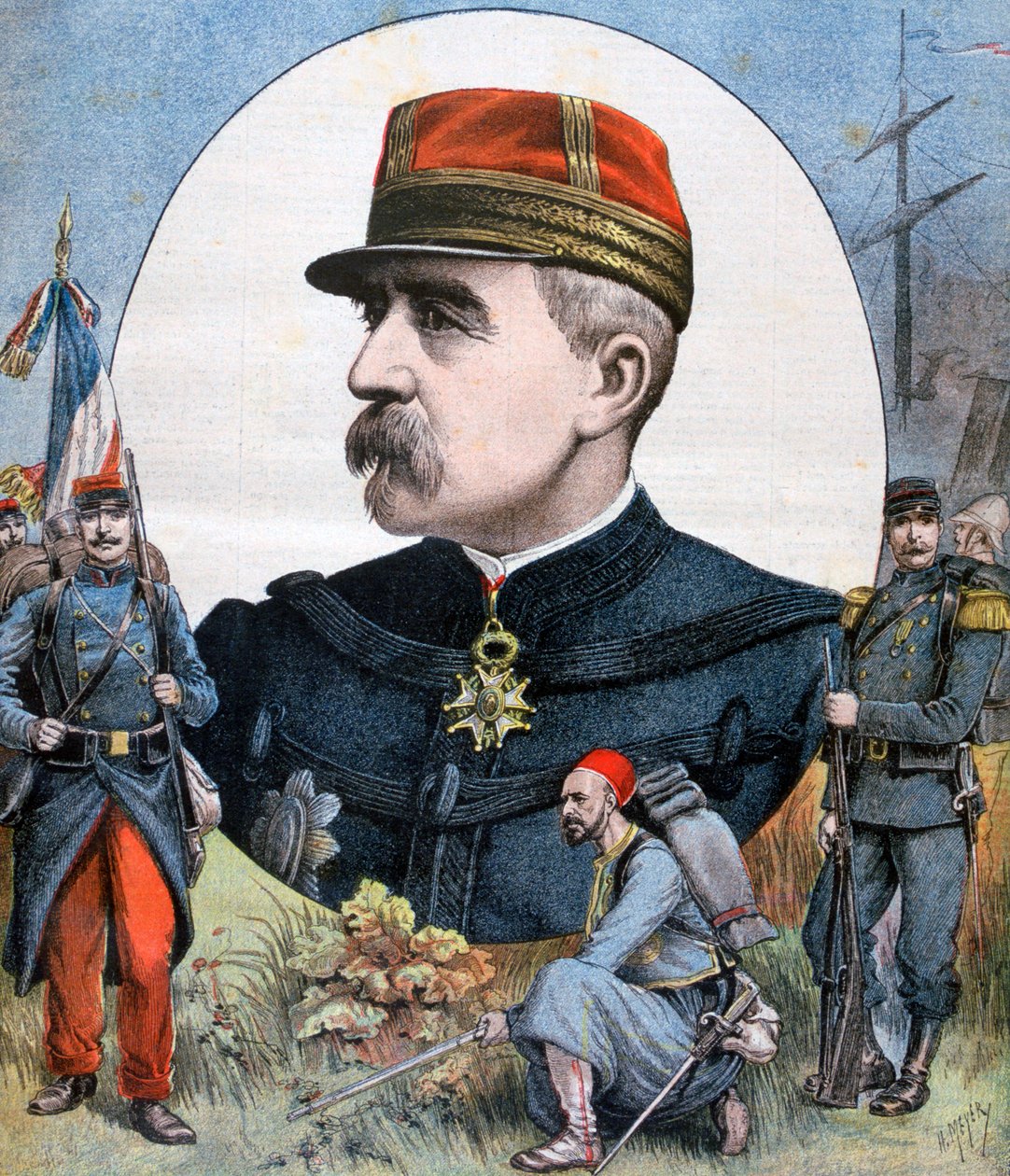 Generál Jacques Duchesne, velitel francouzských expedičních sil na Madagaskar, 1894 od Henri Meyer