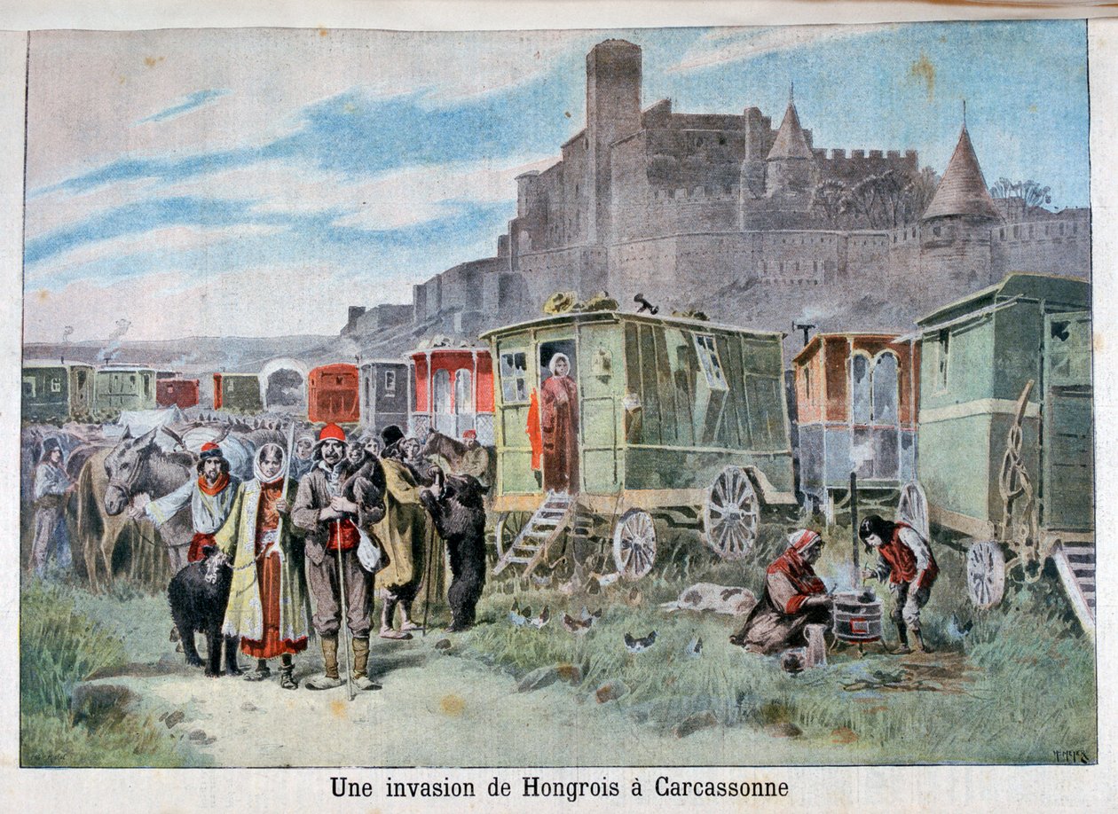 Maďarskí cikáni mimo Carcassonne, Francie, 1898 od Henri Meyer