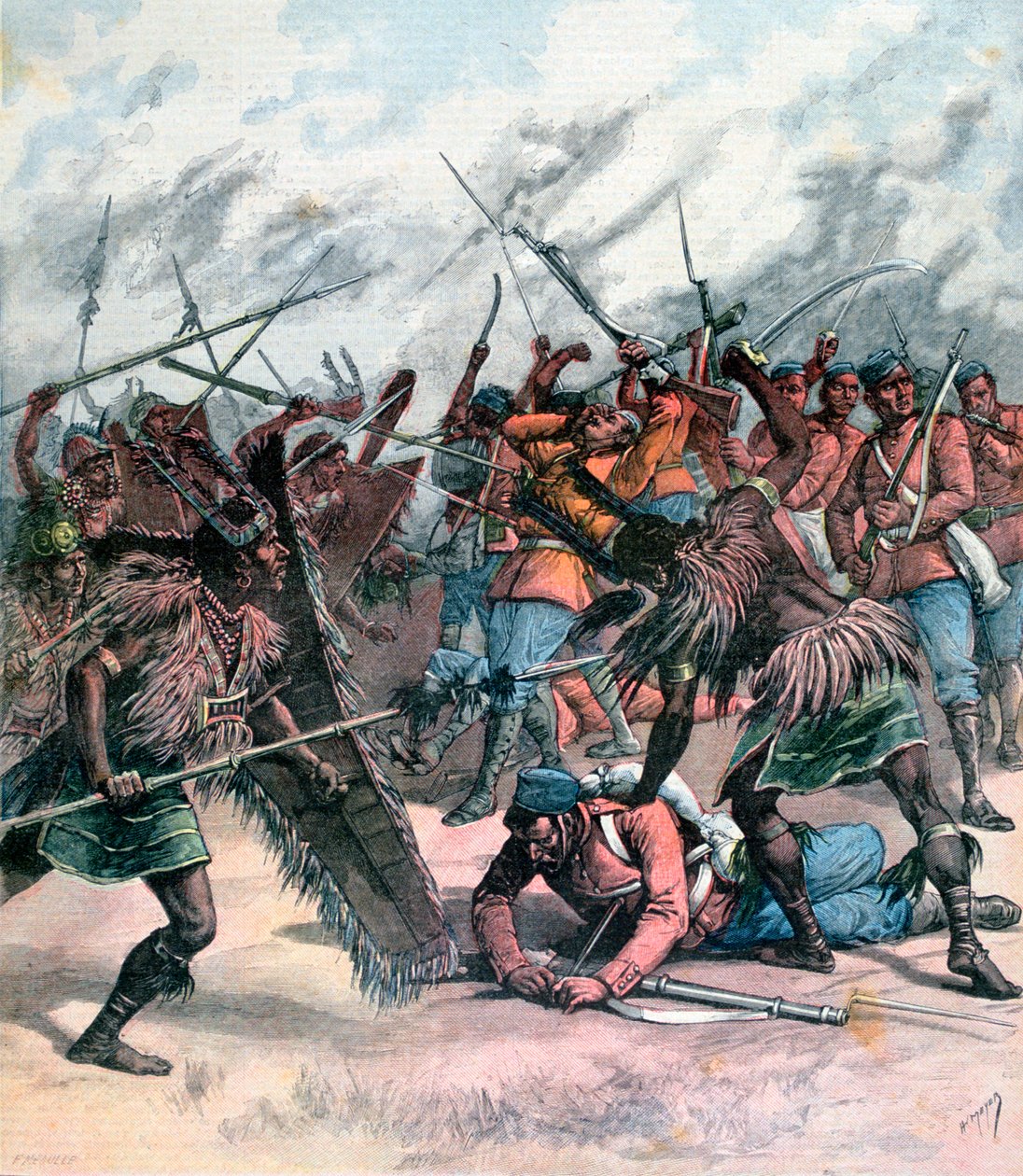 Povstání v Manpur, Indie, 1891 od Henri Meyer