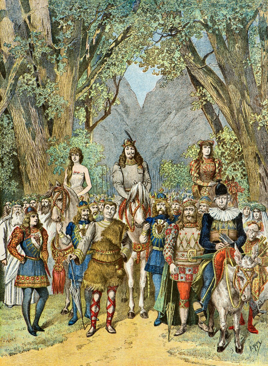 Soubor divadla varieté v Paříži, 1895 (Ilustrace) od Henri Meyer