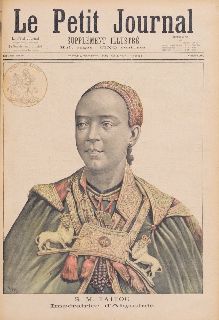 Portrét Taytu Betul (asi 1851-1918) etiopské císařovny, z 