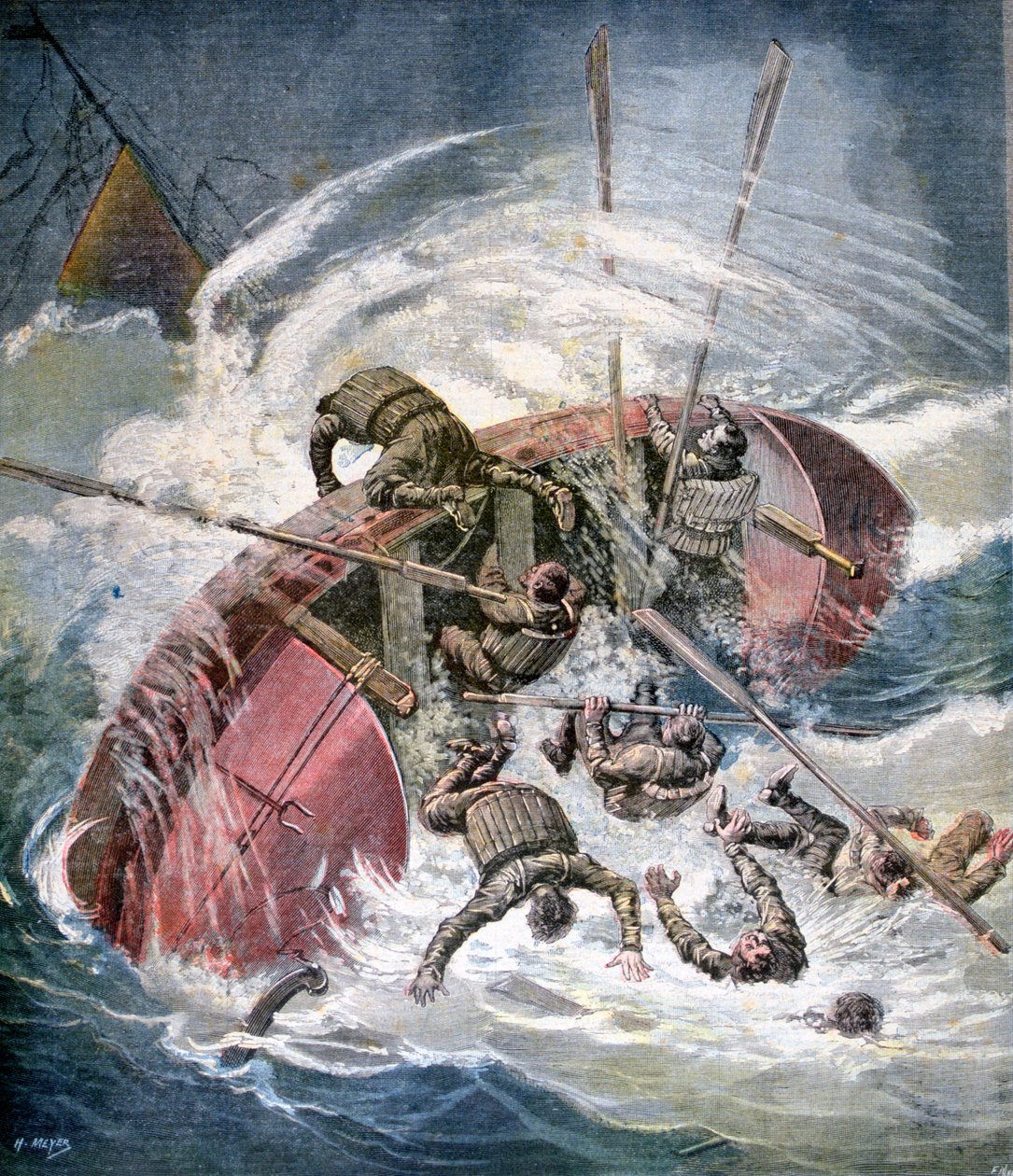 Záchrana před ztroskotáním v bouři u Les Sables-dOlonne, Francie, 1891 od Henri Meyer