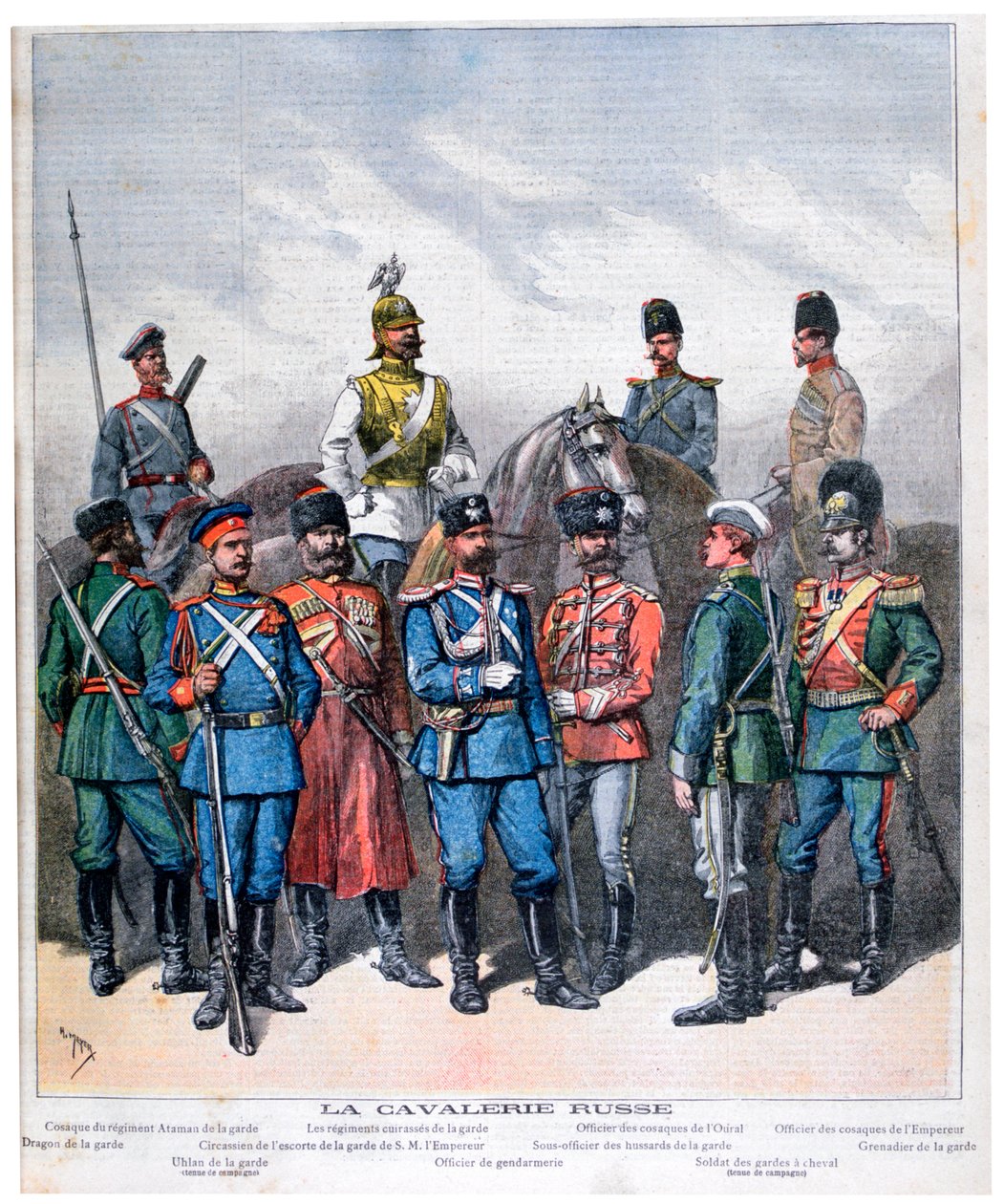 Ruská kavalérie, 1892 od Henri Meyer