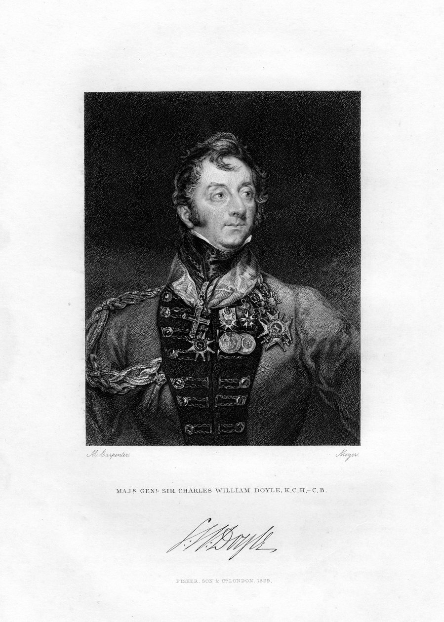 Sir Charles William Doyle, britský generál, 1829 od Henri Meyer