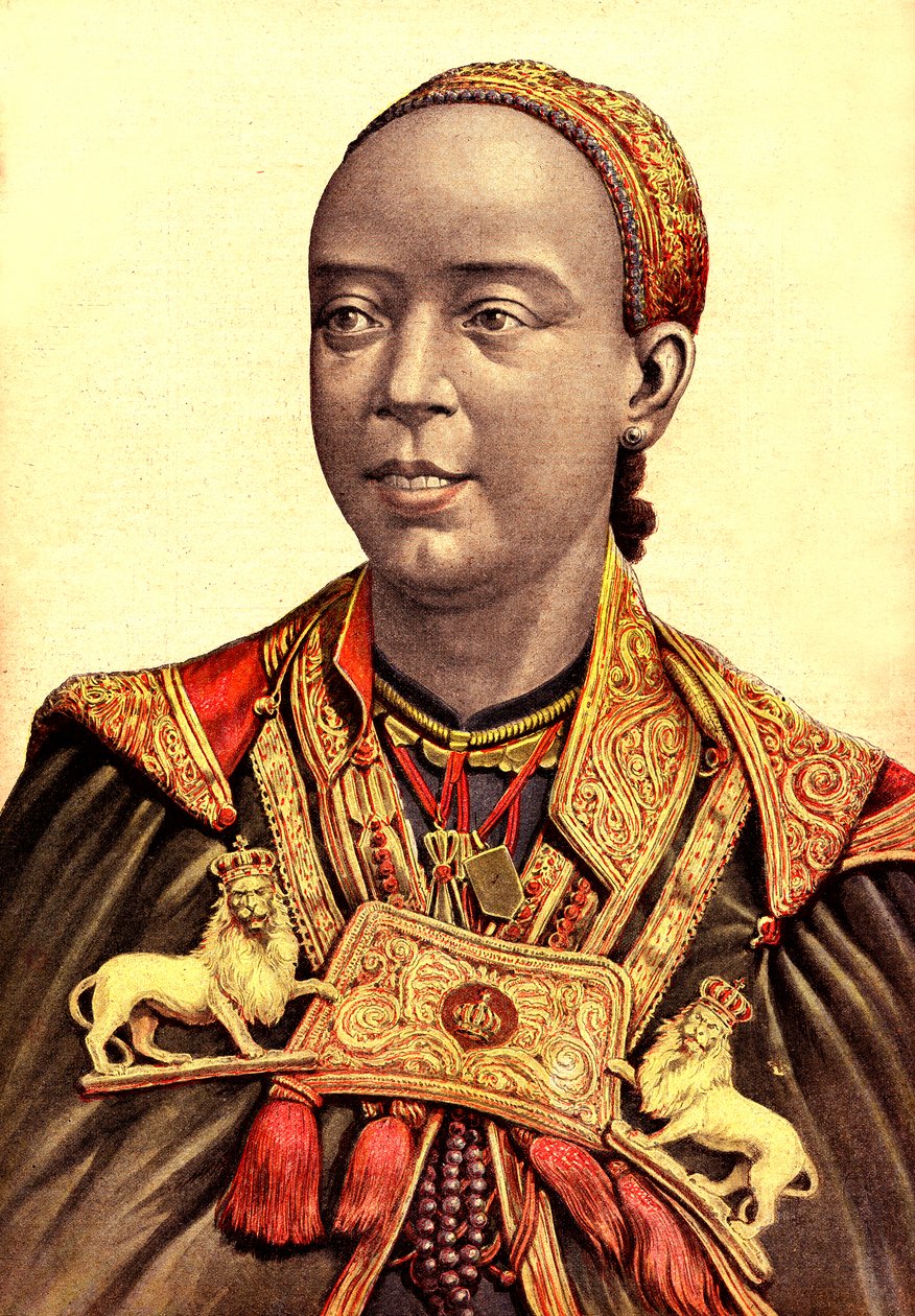 Taytou Bethel, císařovna choť Menelika II z Etiopie od Henri Meyer