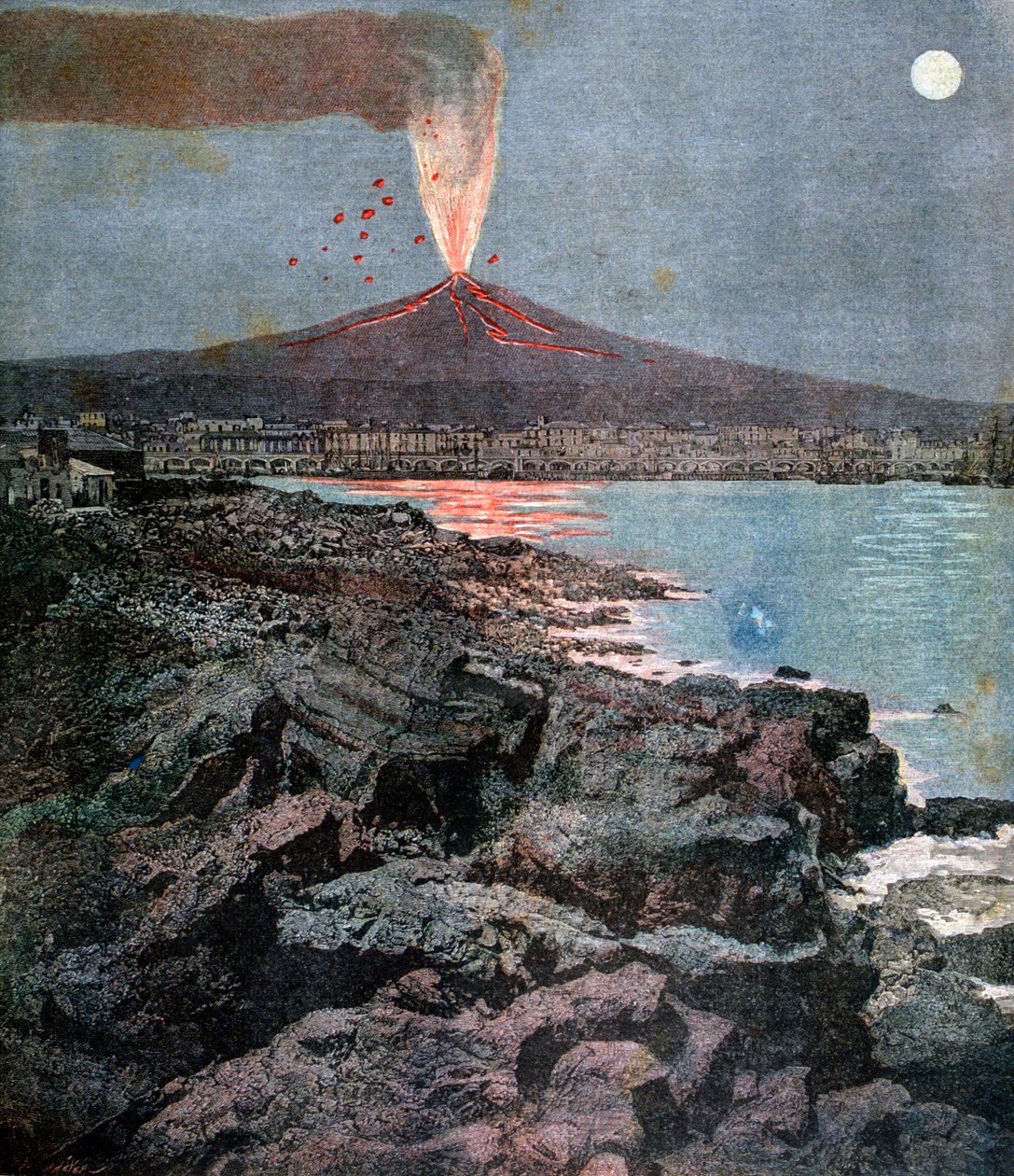 Erupce Etny, Sicílie, 1892 od Henri Meyer