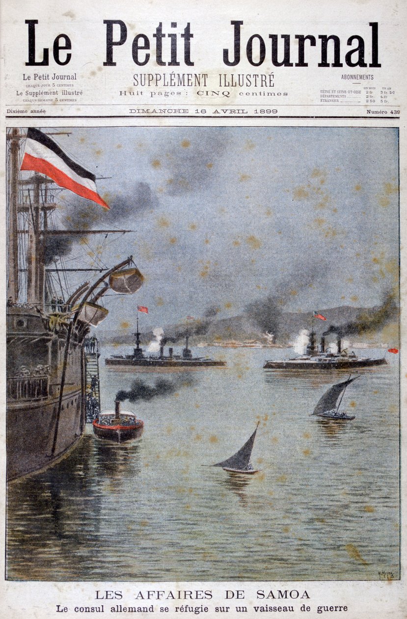 Německý konzul hledá útočiště na německé válečné lodi, 1899 od Henri Meyer
