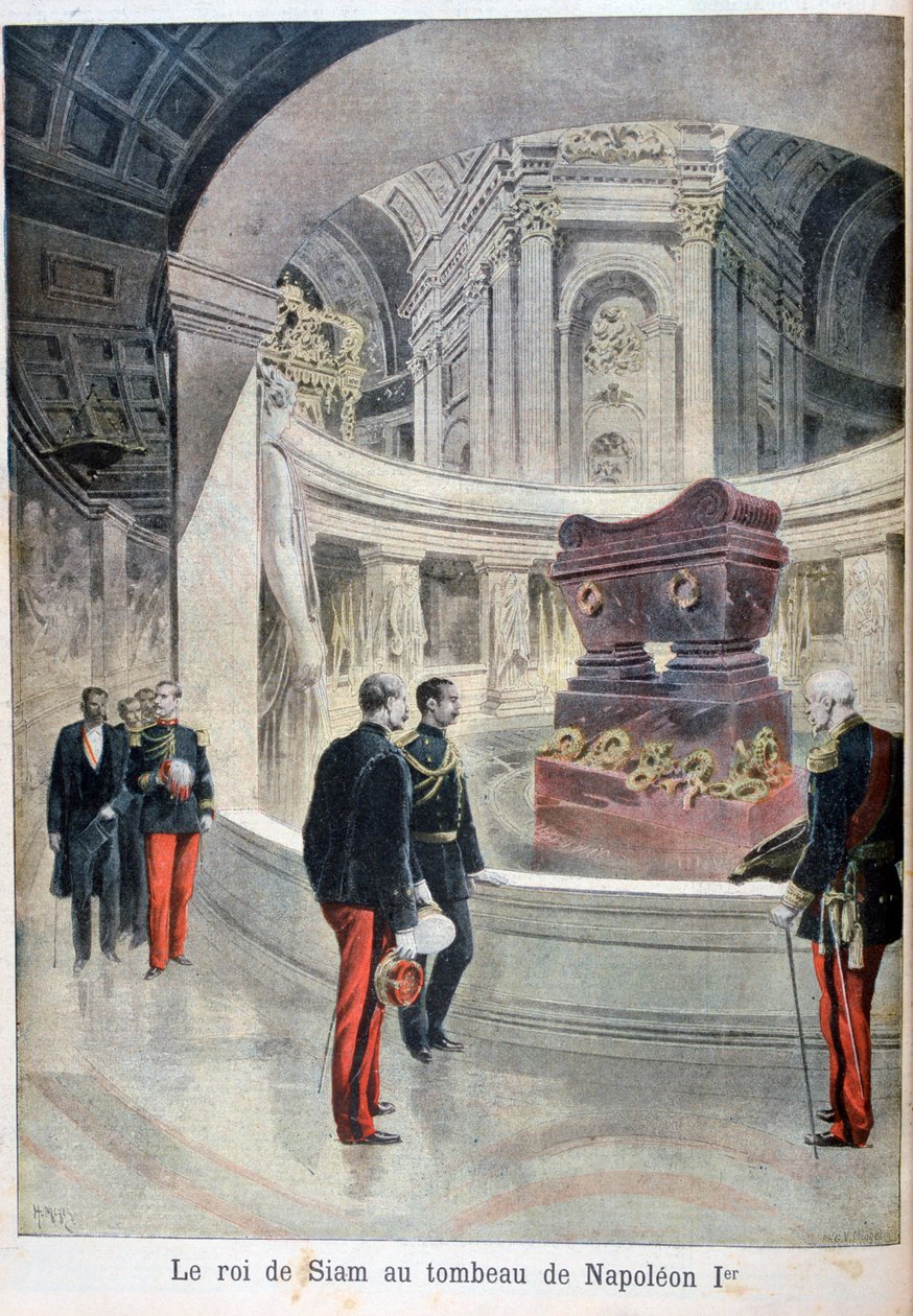 Král Siamu u hrobky Napoleona I., Paříž, 1897 od Henri Meyer