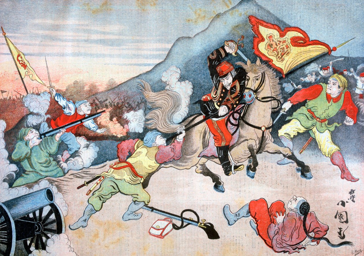 Převzetí čínské vlajky japonským důstojníkem, 1894 od Henri Meyer