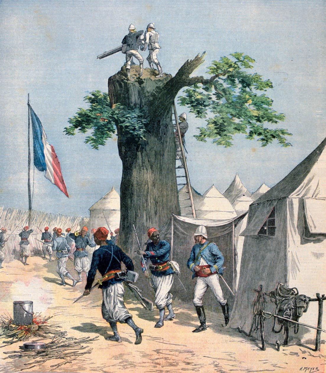 Obrana Haut-Niger, francouzský Súdán, 1891 od Henri Meyer