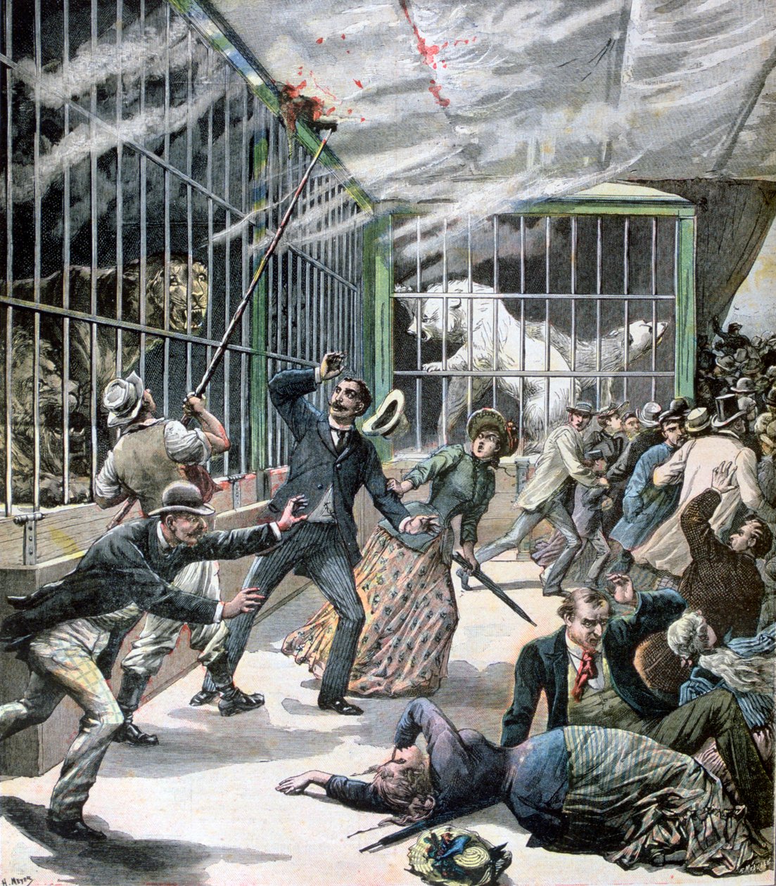Incident ve zvěřinci, Montceau-les-Mines, Francie, 1891 od Henri Meyer