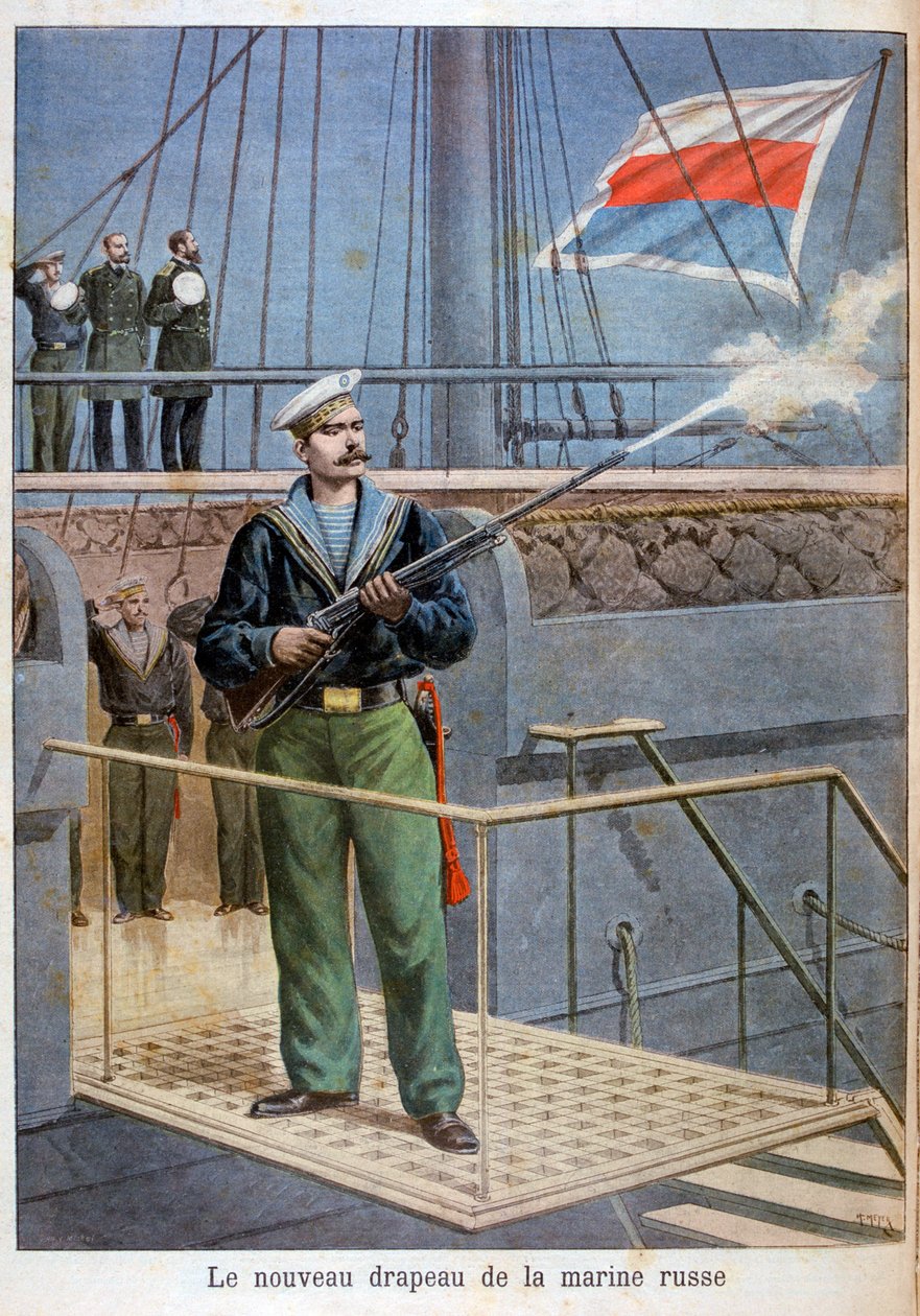 Nová vlajka ruského námořnictva, 1898 od Henri Meyer