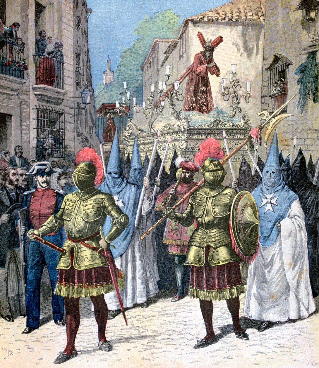 Průvod Velkého pátku, Svatého týdne, Sevilla, 1891 od Henri Meyer