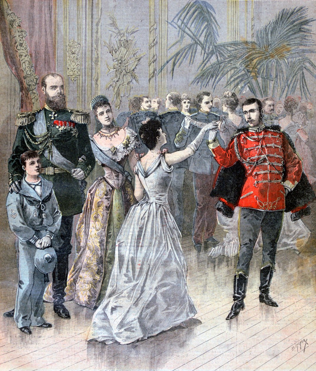 Car Alexander III Ruska a francouzský velvyslanec v Petrohradě, 1893 od Henri Meyer