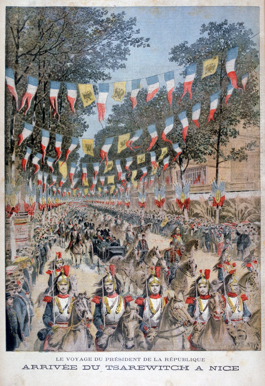 Ruský car Mikuláš II a francouzský prezident Felix Faure přijíždějí do Nice v roce 1896 od Henri Meyer