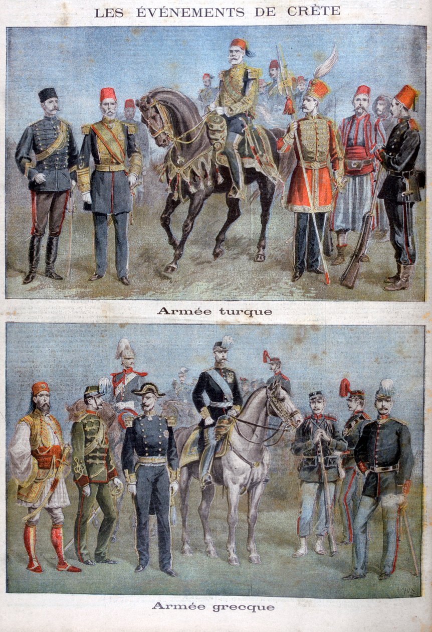 Uniformy řecké a turecké armády, 1897 od Henri Meyer