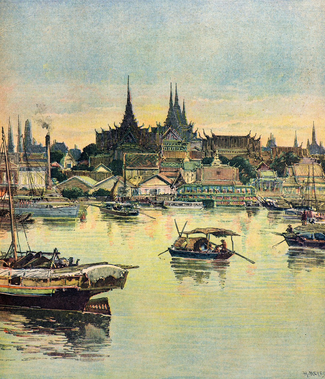 Pohled na Bangkok od Henri Meyer