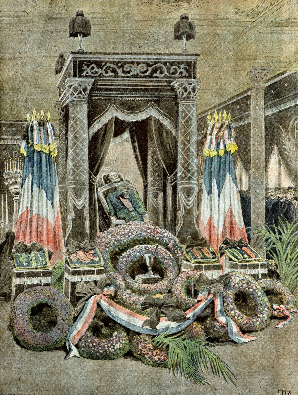 úmrtí Louise Pasteura, 1895 (Ilustrace) od Henri Meyer