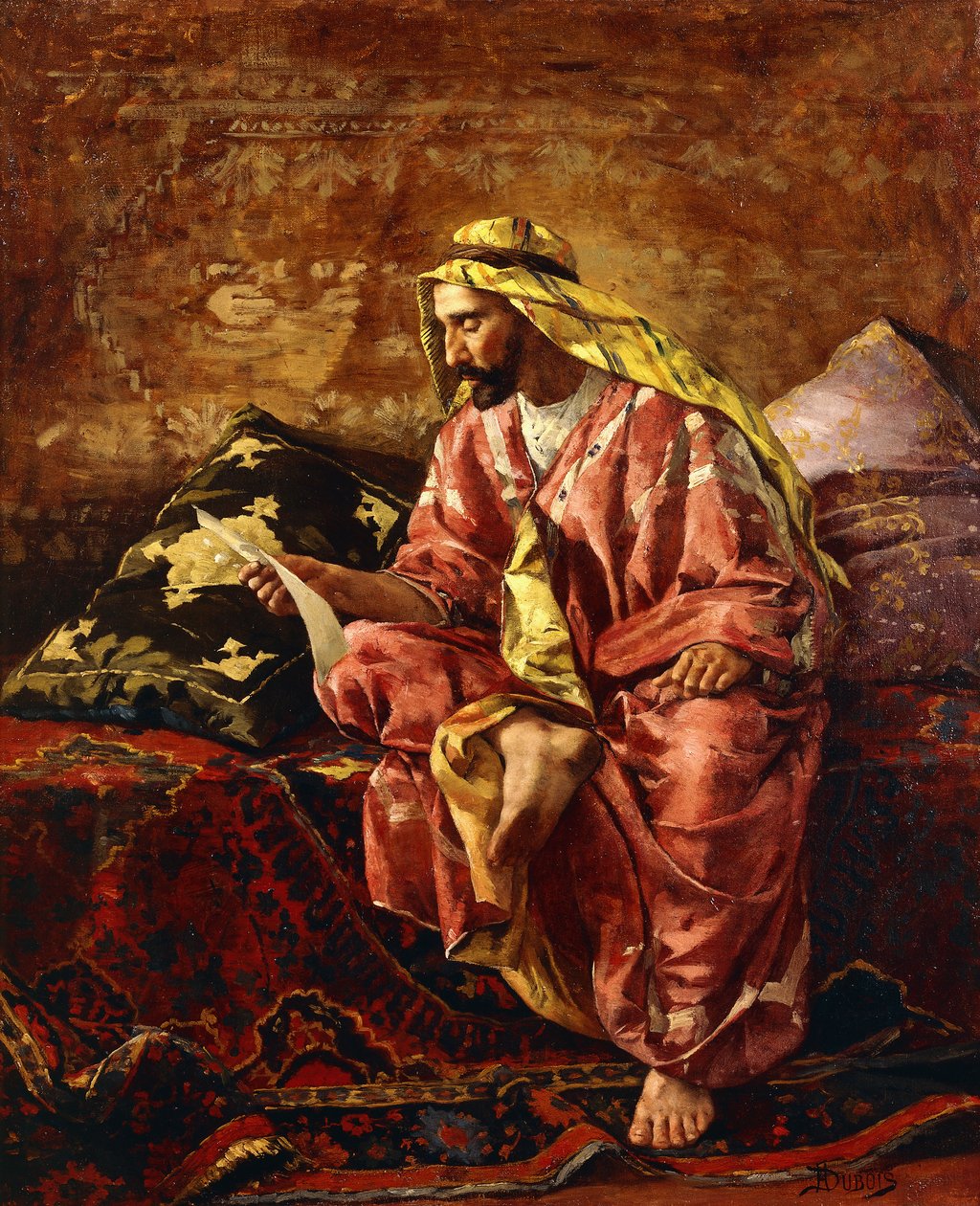 Arab čte dopis od Henri Pierre Hippolyte Dubois