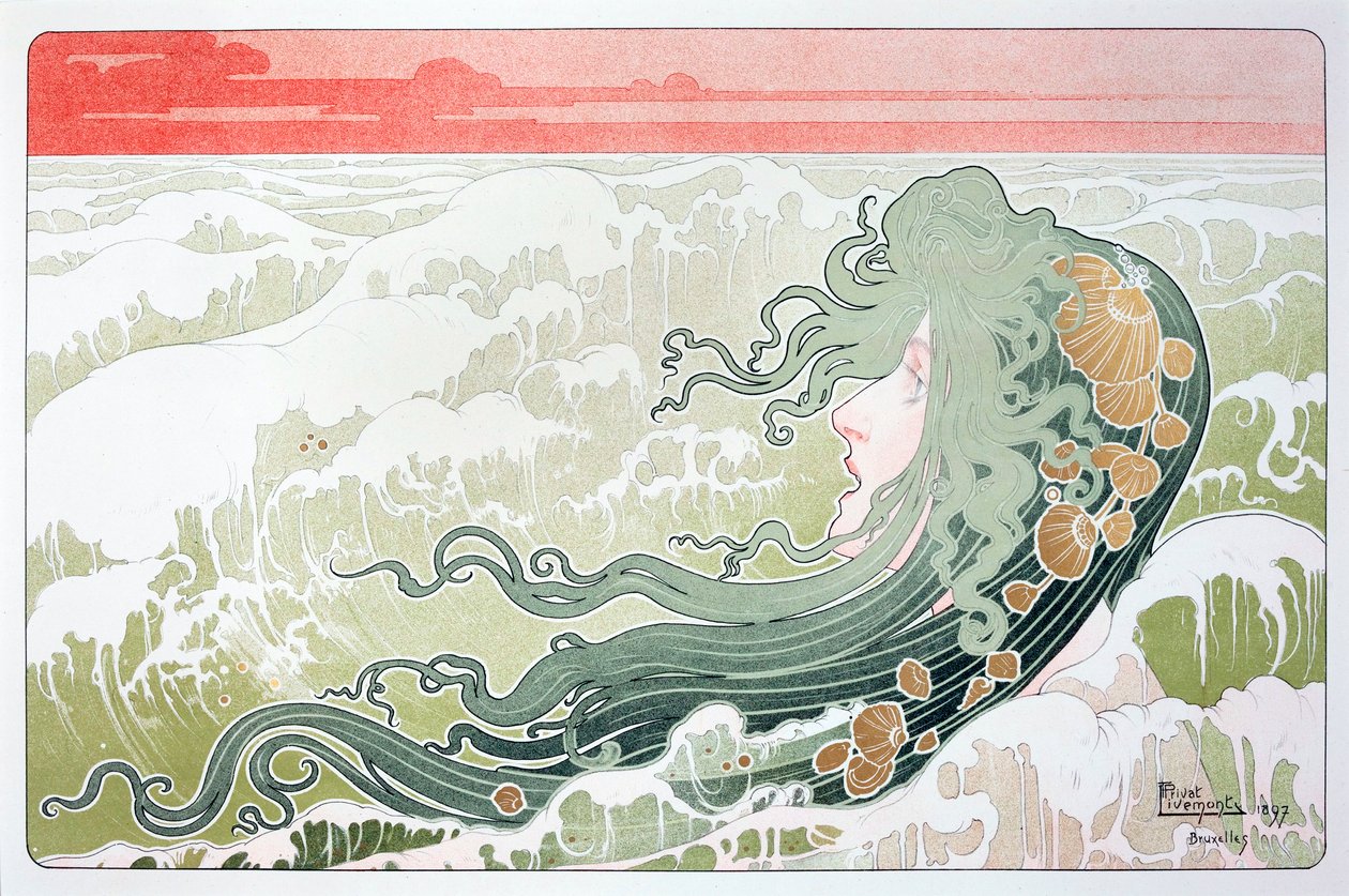 Plakát La Vague (The Wave) od Henriho Livemonta od Henri Henri Antoine Théodore Livemont