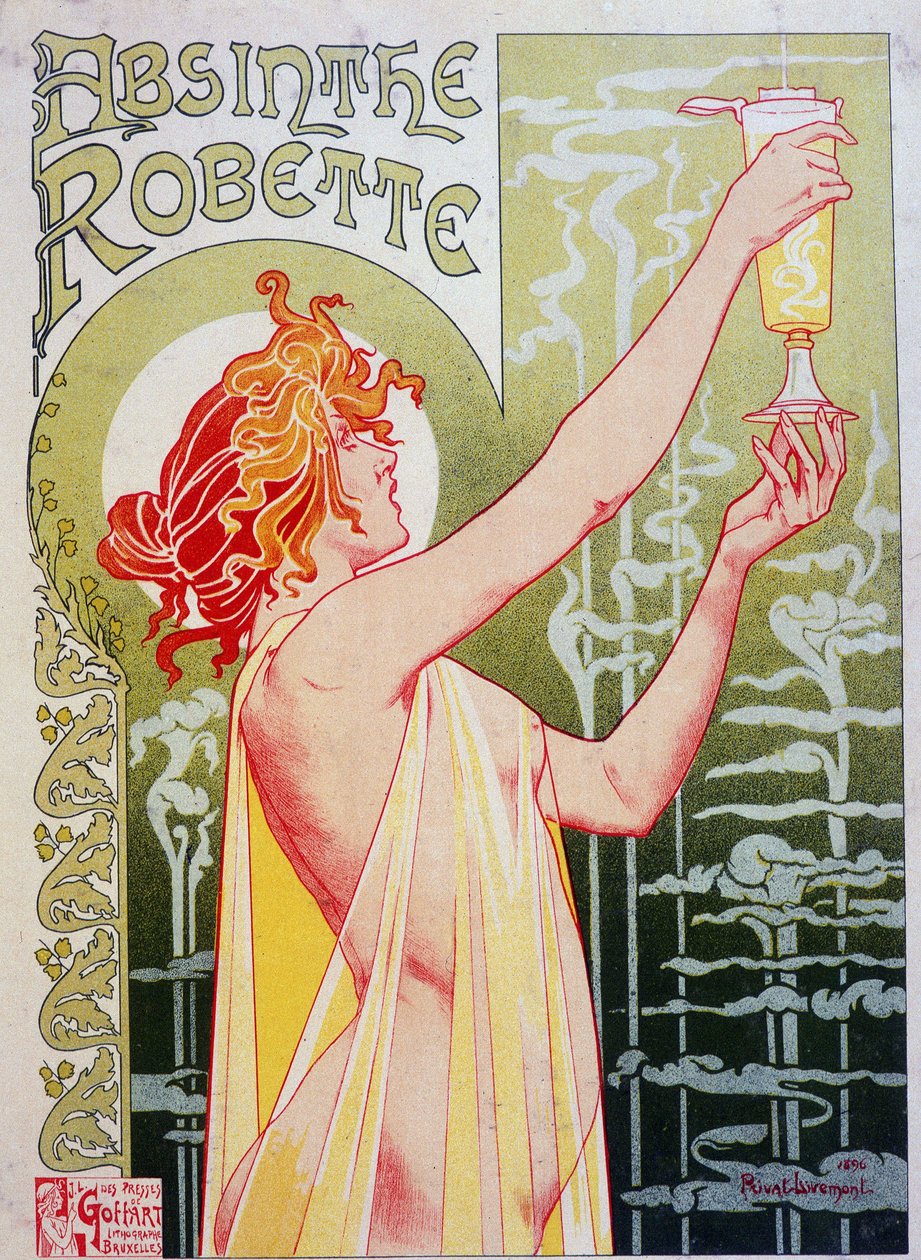 Reklamní plakát pro „Absinthe Robette“ od Privat Livemont od Henri Henri Antoine Théodore Livemont