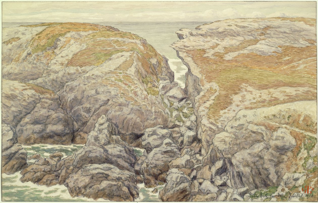 Útesy u Belle-Isle v moři od Henri Rivière