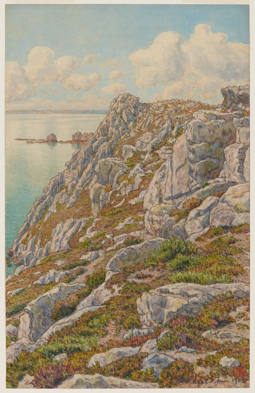 Klippen der Île Vierge. Bucht von Douarnenez. Morgat od Henri Rivière