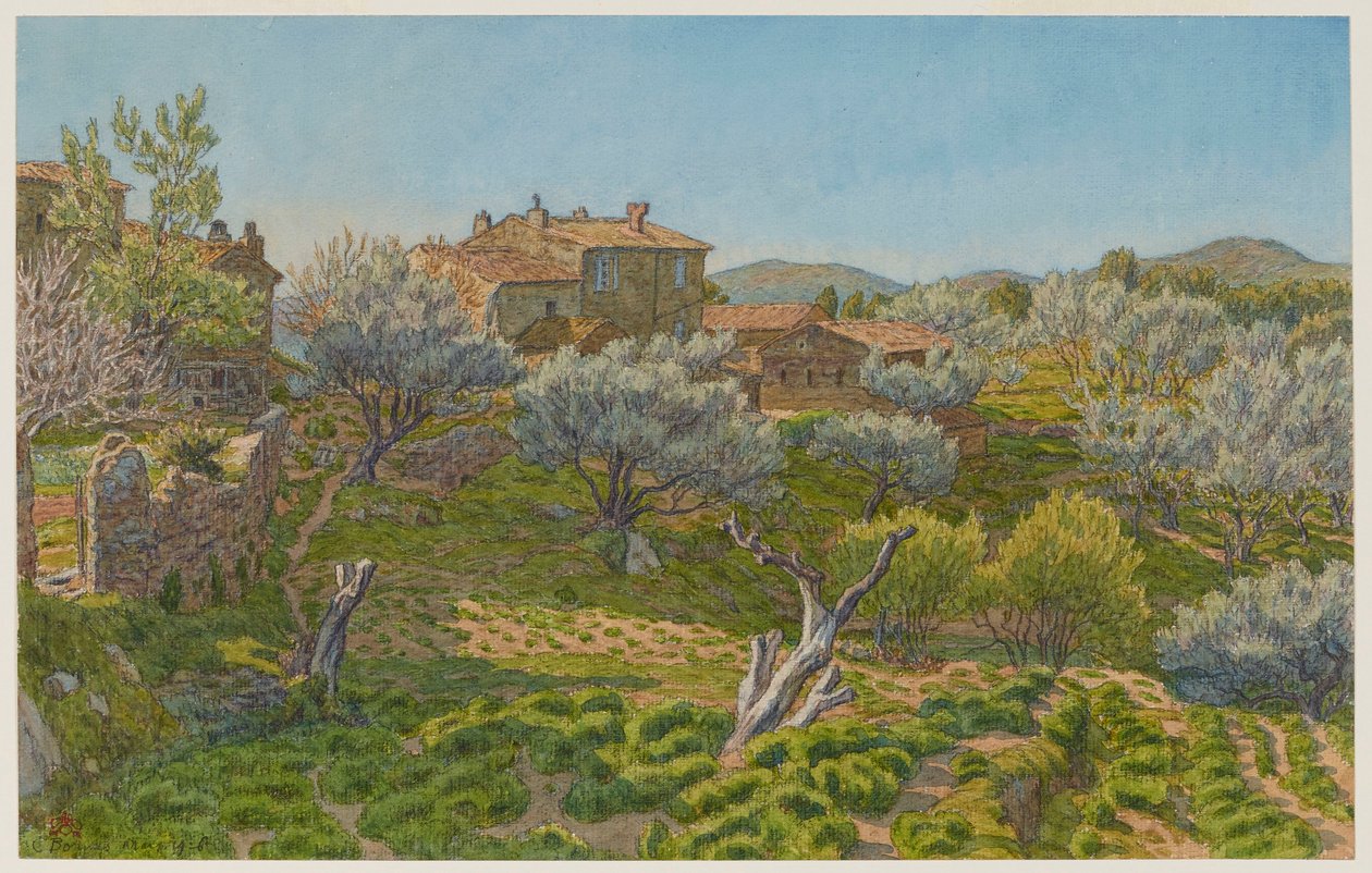 Bauernhöfe in Bormes od Henri Rivière