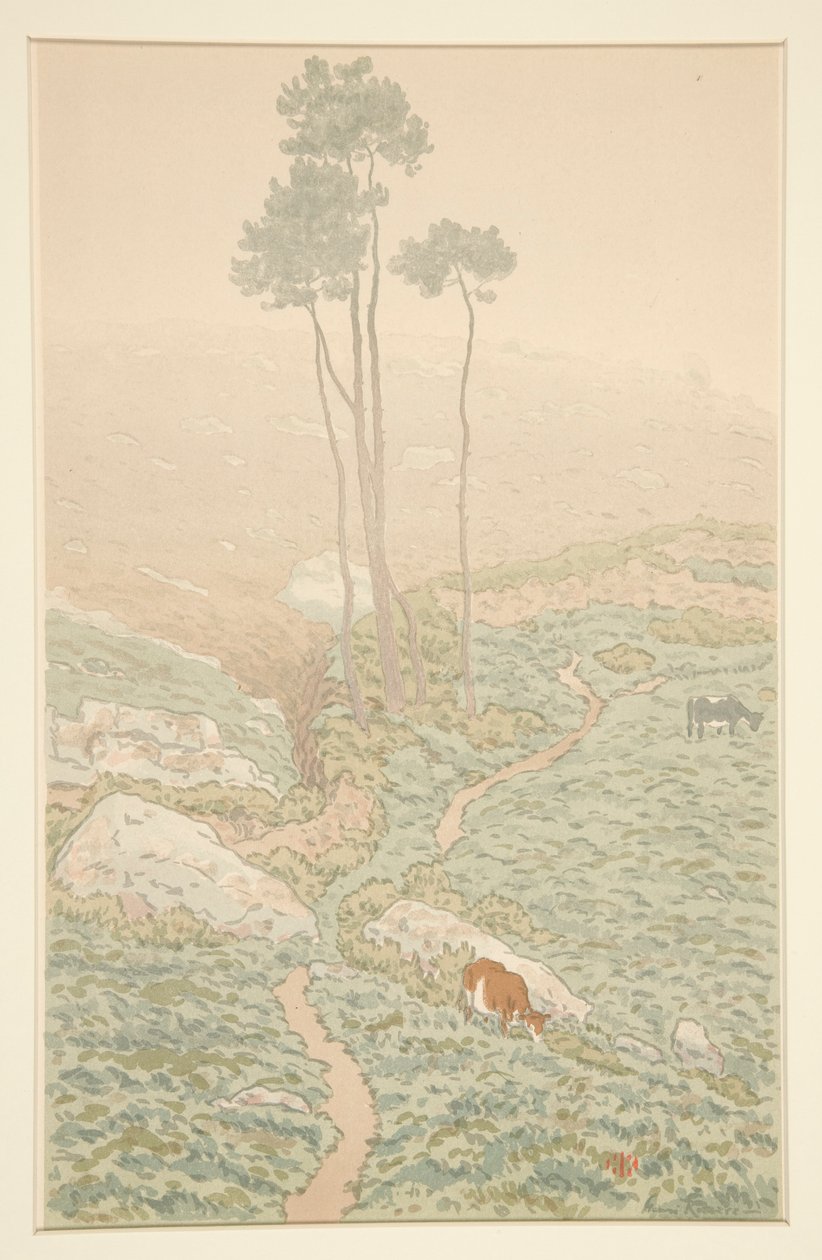 Ranní brunetka z La Feerie des Heures od Henri Rivière