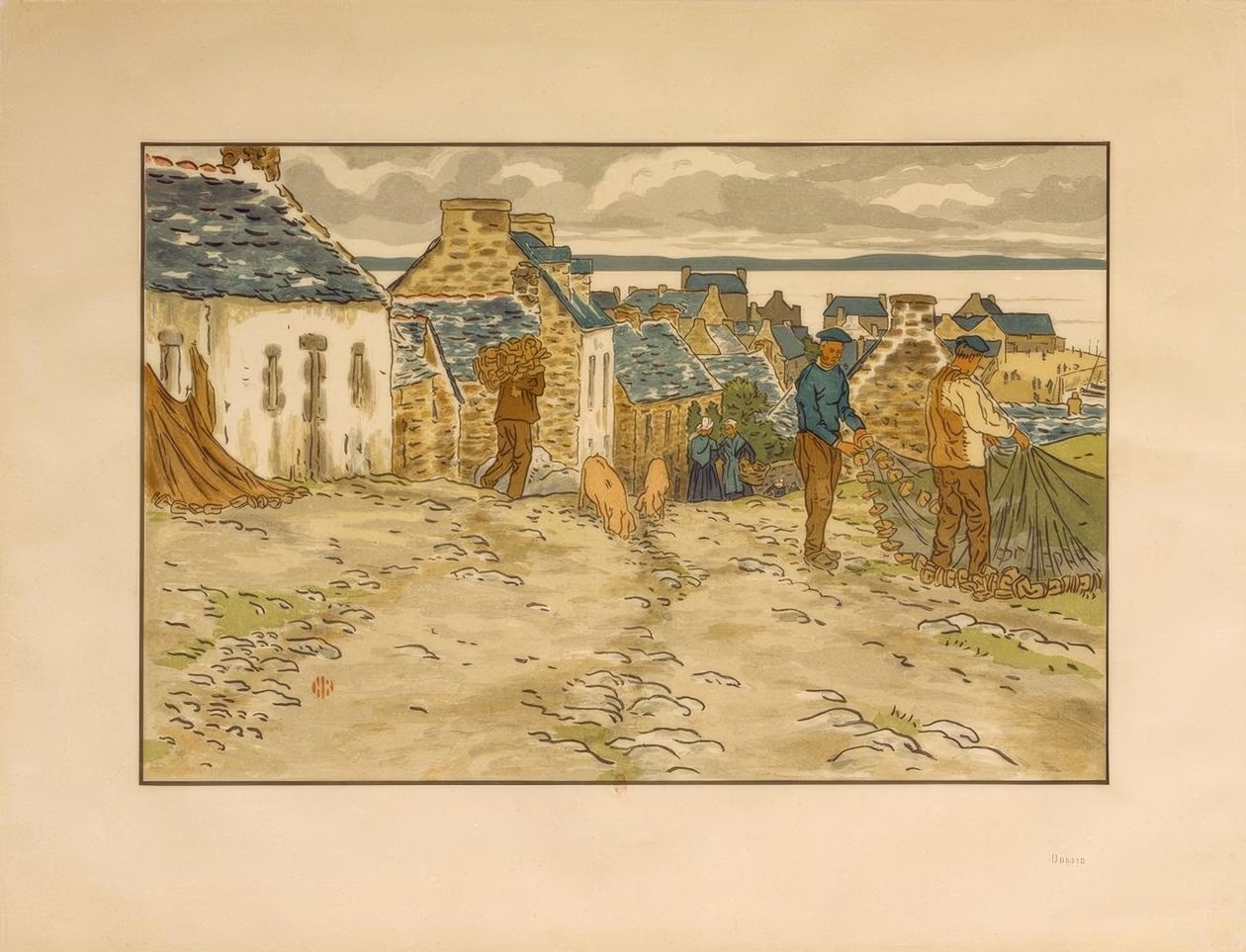 Ulice v Třebouli od Henri Rivière