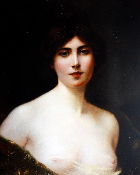 Portrét dámy, kolem roku 1890 (olej na plátně) od Henri Rondel