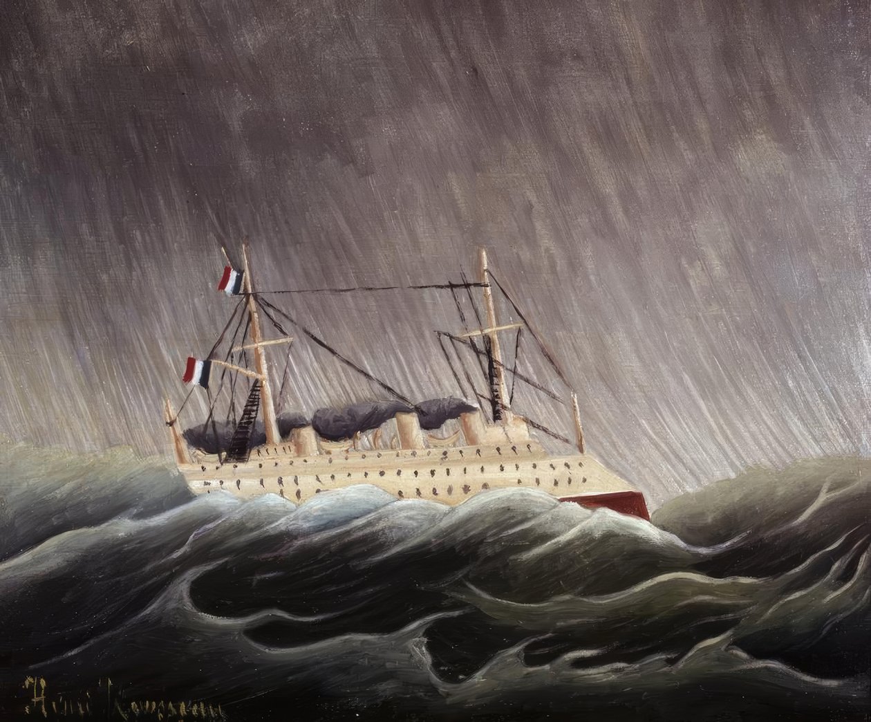 Loď v tempestadu. Umělec: HENRI ROUSSEAU. Muzeum: NÁRODNÍ MUZEA PARIS FRANCIA od Henri Rousseau