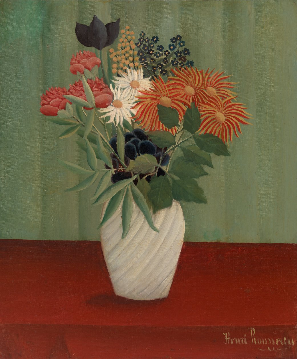 Kytice s čínskými astry a Tokiem od Henri Rousseau