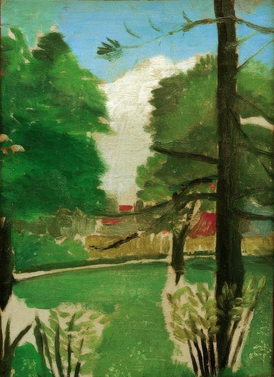 Skica, pohled na Parc Montsouris od Henri Rousseau