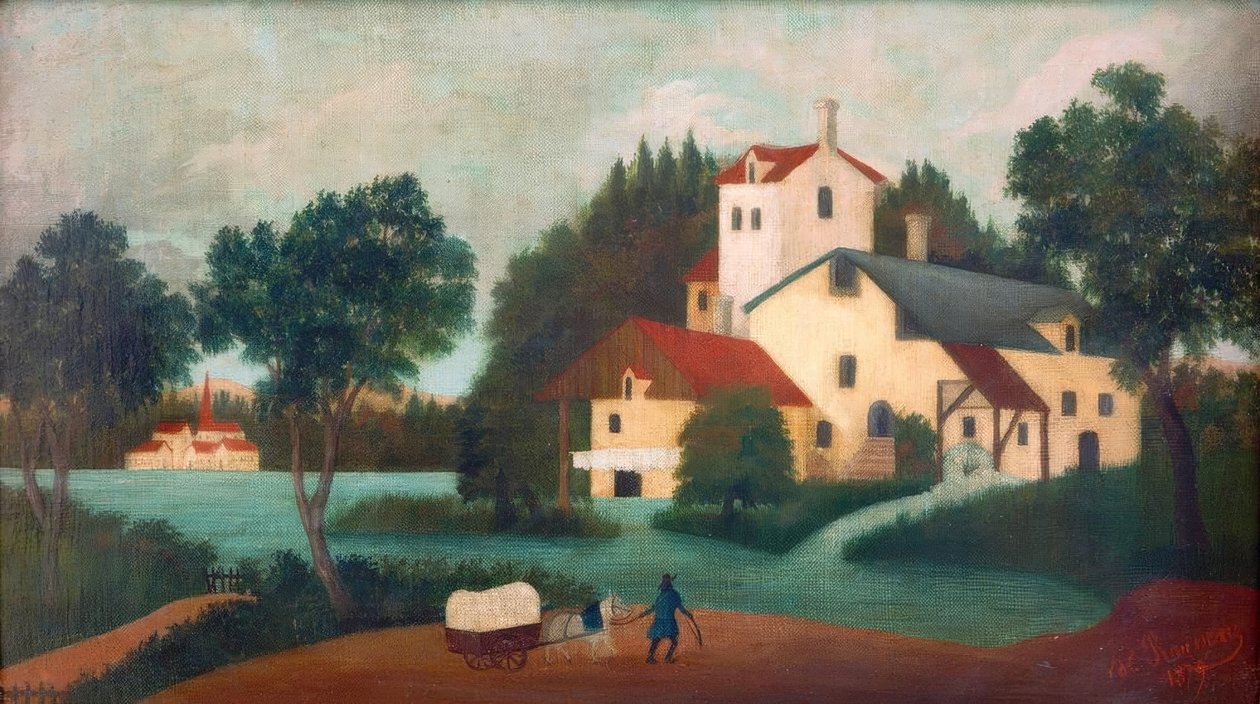 Kočár před mlýnem od Henri Rousseau