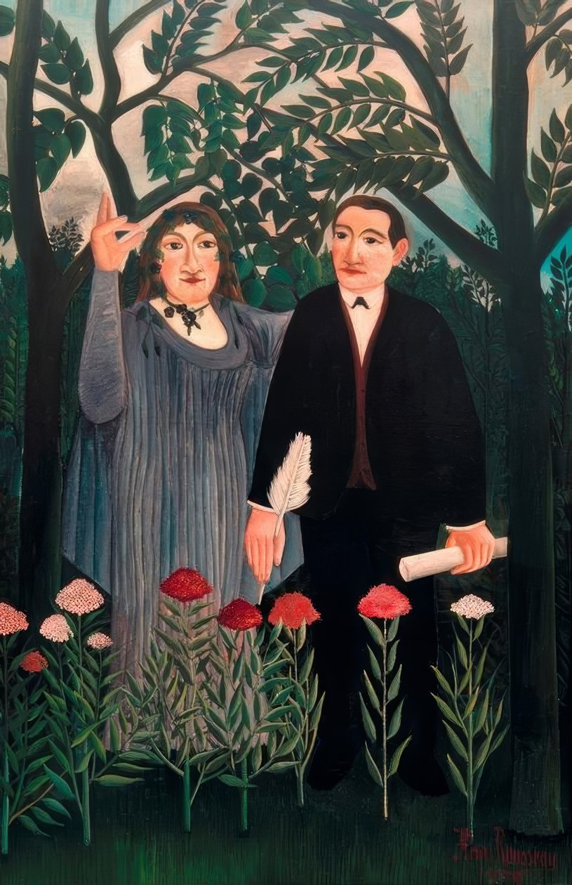 Múza inspirující básníka od Henri Rousseau