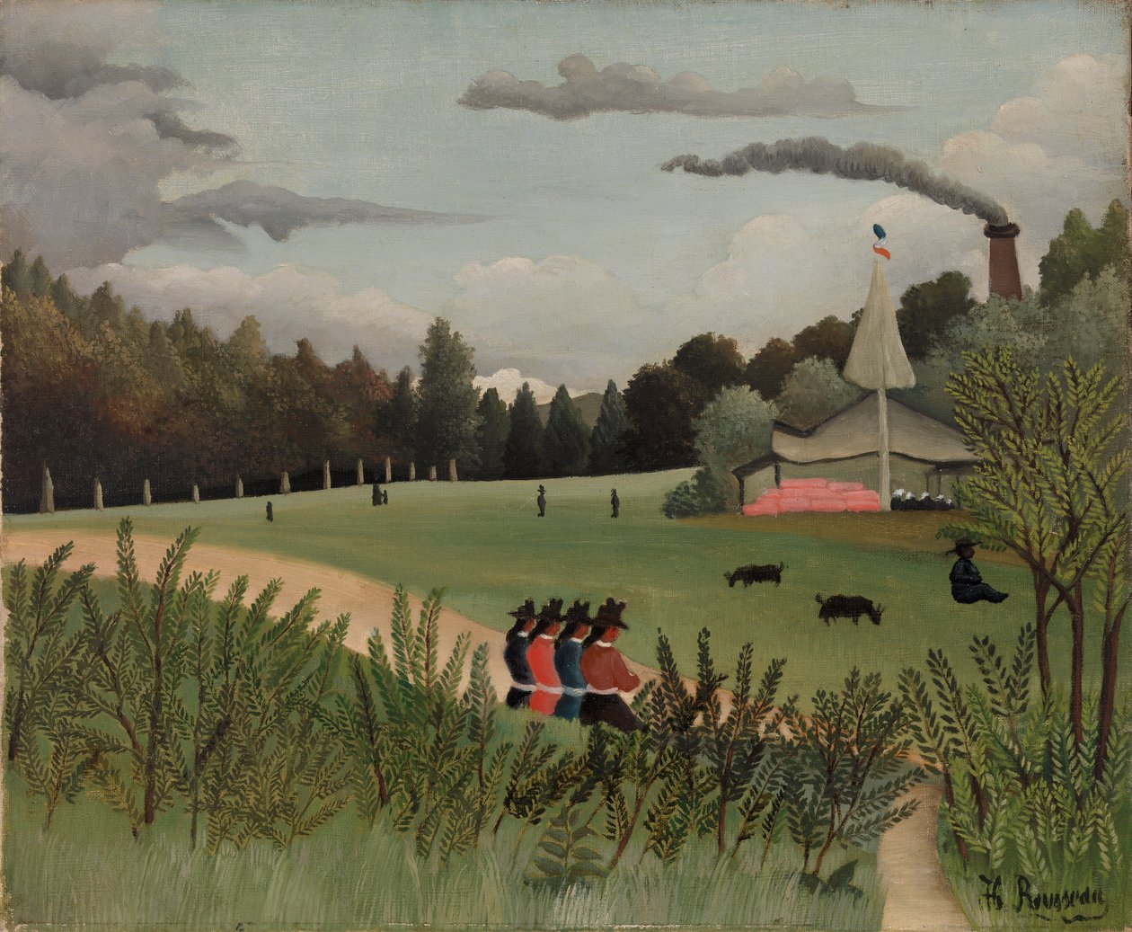 Krajina a čtyři mladé dívky od Henri Rousseau